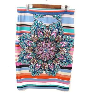 Melissa Paige Floral Colorful Pencil Skirt